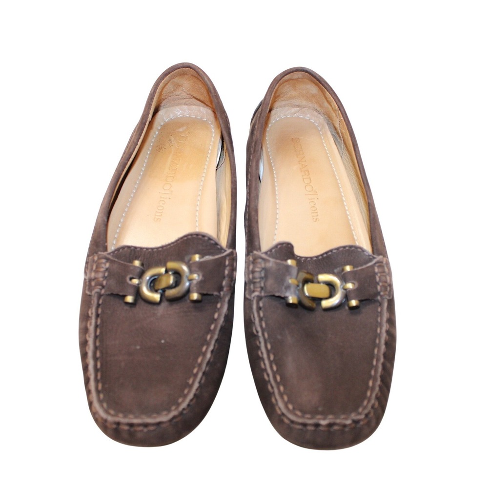 Bernardo Icons Driving Loafers Womens 6M Dark‎ Brown Suede Good Hardware Brazil